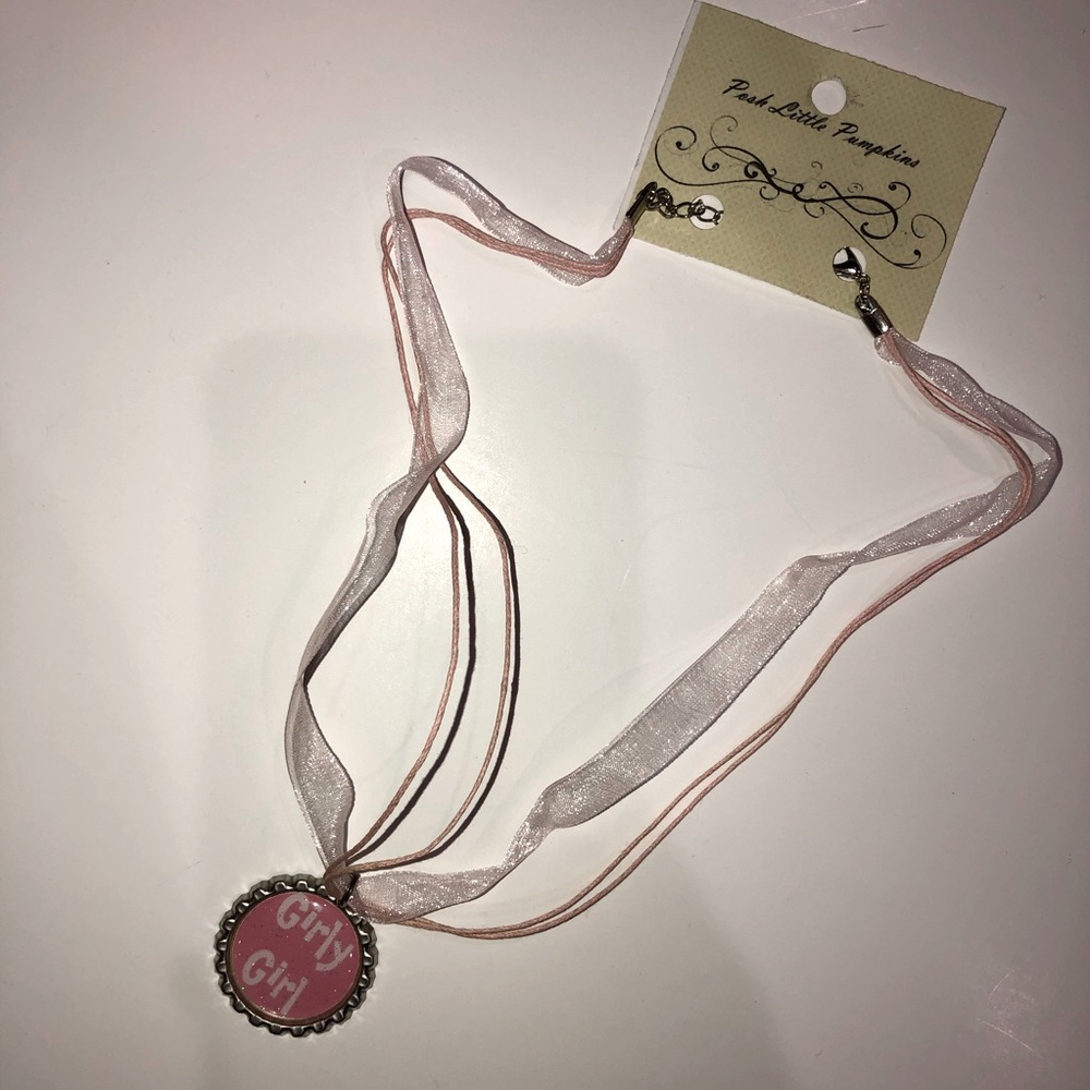 🍭Pink “Girly Girl” bottle cap necklace